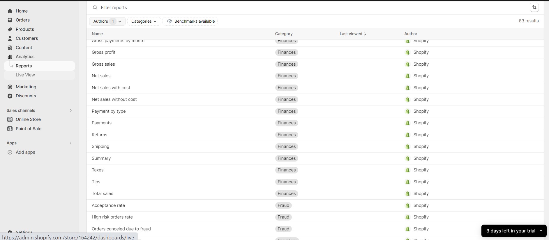 Tracking the sale volume